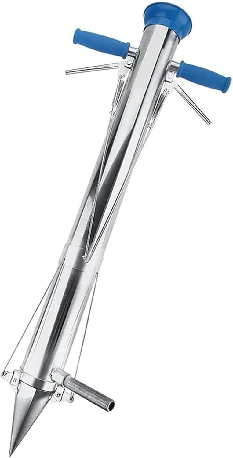 Long Handle Vegetable Planter, Garden Seedling Tool, Multi-Functional Vegetable Seedling Transplanter with Soft Grip and 12CM Depth