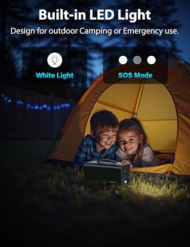 Portable Power Station 300W(Peak 600W), 296 Wh/80000mAh Fast Charging, Rechargeable Generator with 7 Outputs