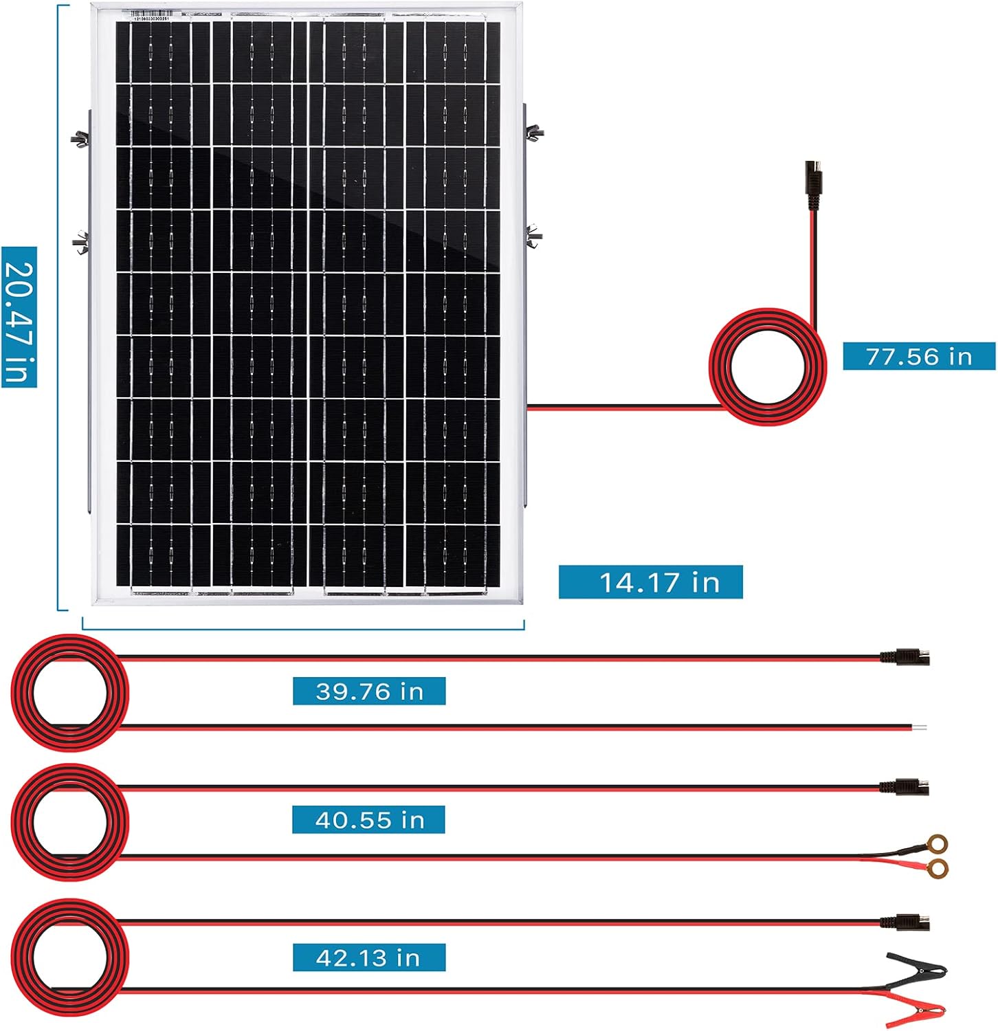 YAARZAR 30 Watt 12V Solar Panel Kit with Adjustable Solar Panels Tilt Mount Brackets and 5A 12V/24V PWM Solar Charge Controller for 12V Battery RV