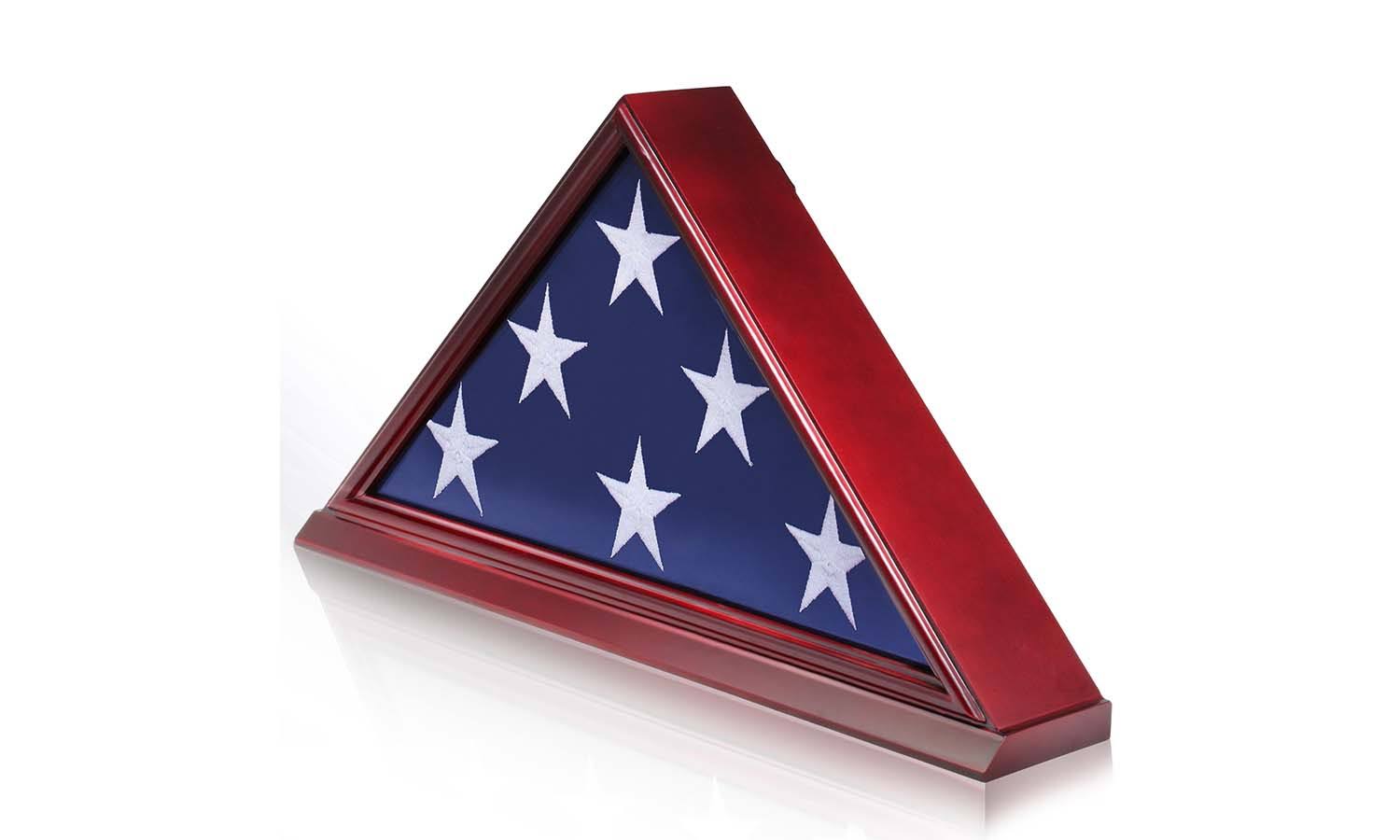 Anley Memorial Flag American US Flag 5x9.5 Foot Heavy Duty Cotton for Veteran Memorial Flag Display Case