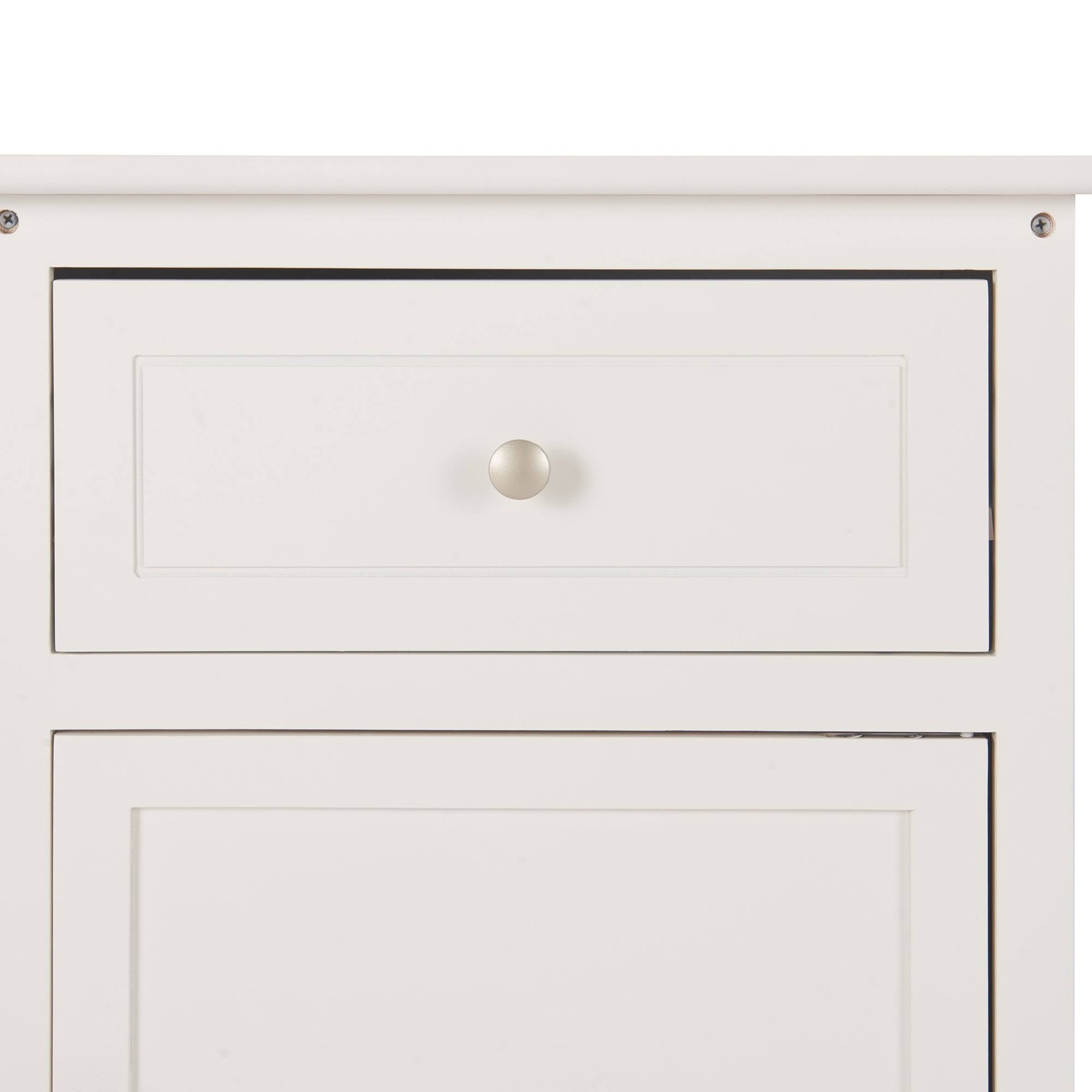 ClickDecor Alcott Side Table with Single Drawer and Storage Cabinet - Brown