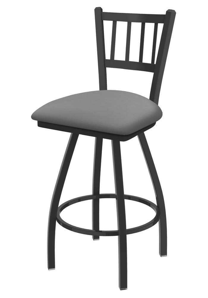 Holland Bar Stool XL 810 Contessa 30x22 Swivel Bar Stool with Pewter Finish and Canter Folkstone Grey Seat