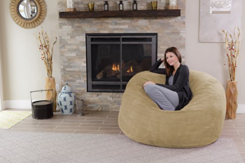 Chill Sack Bean Bag Chair - 5' Giant Memory Foam Lounge Chair with Soft Microfiber Cover – Cozy Furniture for Living Room, Dorm