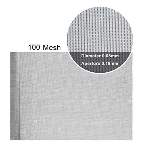 304 Stainless Steel Woven Wire Wire Mesh 100 Mesh Woven Wire Mesh Stainless Steel Air Vent Mesh Tear Resistant Filter Net Ideal for Filter Net