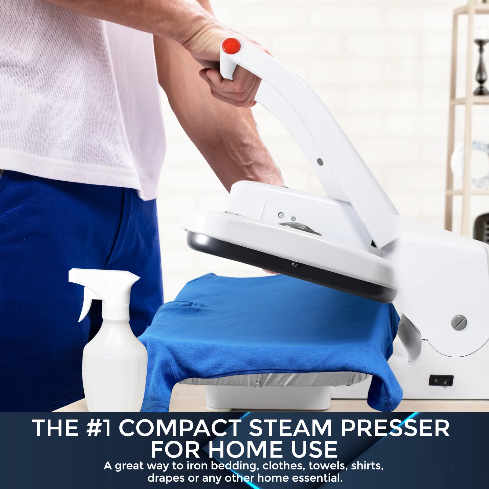 Speedypress Compact Ironing Steam Press 22”x9” Clothes Press Machine for Home With Stand