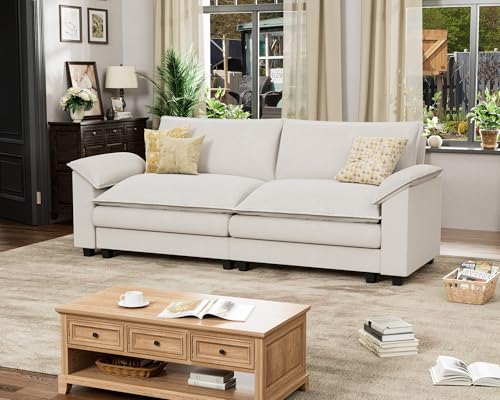 Homall 119" Modular Sectional Sofa, L Shaped Sofa Couch with Reversible Ottoman, DIY Combination Chenille Deep 3-Seat Cloud Couch for Living Room