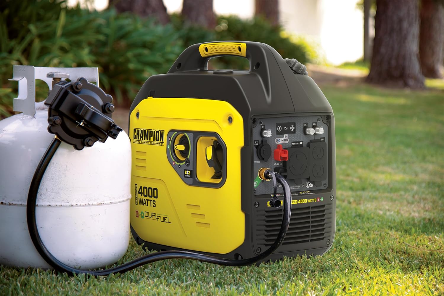 Champion Power Equipment 4000-Watt Dual Fuel RV Ready Portable Inverter Generator with Quiet Technology and CO Shield