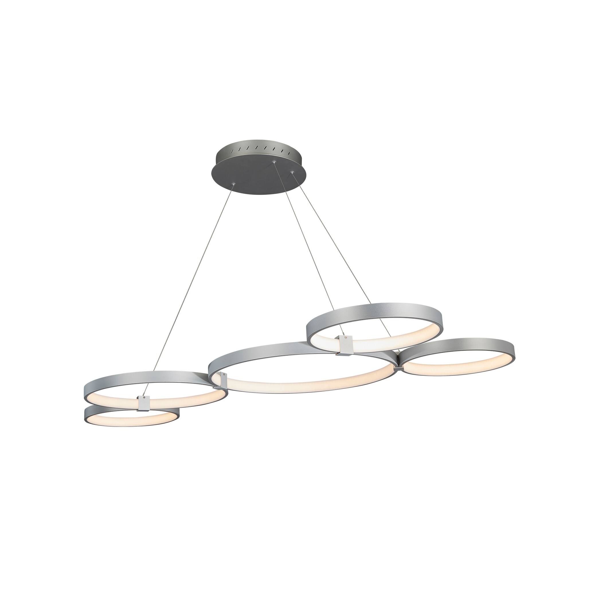 VONN Lighting VMC32410AL Capella Silver 55x22 LED Modern Adjustable Multi-Ring Chandelier
