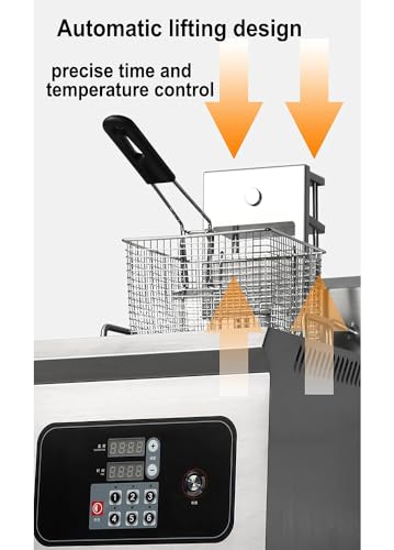 KK-GAL Automatic lifting deep fryer, Electric Commercial Counter-top Deep Fryer tank, French Fries Frying Machine, Professional Timable deep fryer