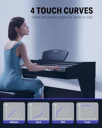 Donner DDP-300 Digital Piano with 88 Graded Hammer Action Weighted Keys, Record, Bluetooth, 10 Voices, 4 Reverb, Speakers