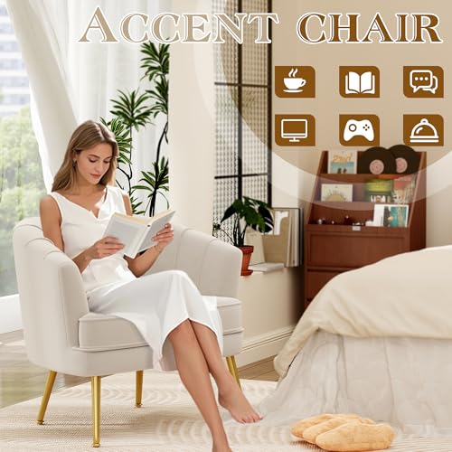 Andeworld Velvet Accent Chair, Upholstered Modern Single Sofa Side Chair