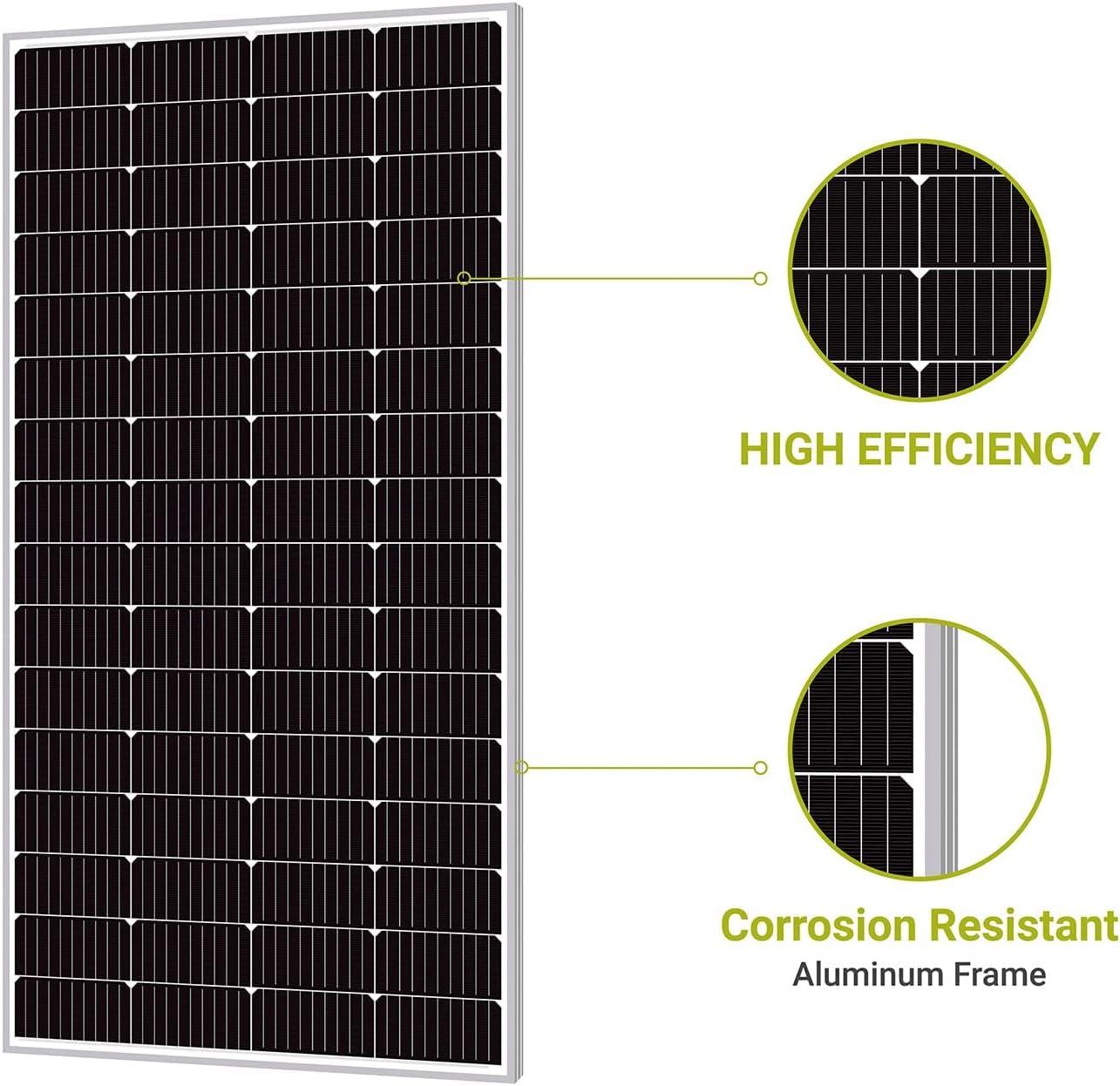 Newpowa 5BB Cell 200W Monocrystalline 200 Watts 12V Solar Panel High Efficiency Mono PV Module Power for RV Marine Boat Cabin or Other Off Grid System
