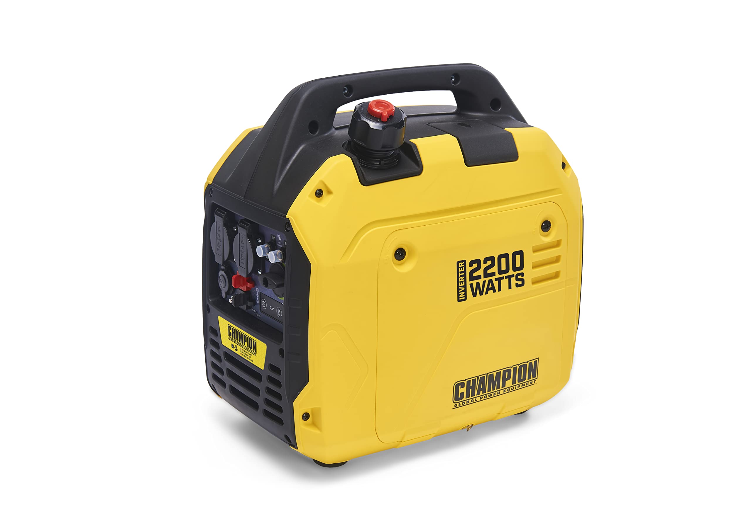 Champion Power Equipment The Mighty Atom Power Generator (2200W Inverter Petrol Only, 58dBA - 7m Distance, 12V DC Socket and Dual Port USB Adapter