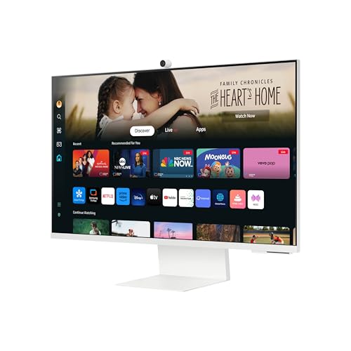 SAMSUNG 32-Inch M8 (M80D) Series 4K UHD Smart Monitor with Streaming TV, Speakers, HDR10+, AI Upscaling, USB-C, Ergonomic Stand, SlimFit Camera