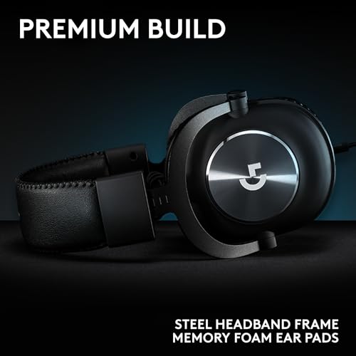 Logitech G Pro X Wired Gaming Headset: Blue VO!CE Detachable Boom Mic, DTS 7.1, 50 mm Drivers, USB/3.5mm Aux, Spare Memory Foam Ear Pads
