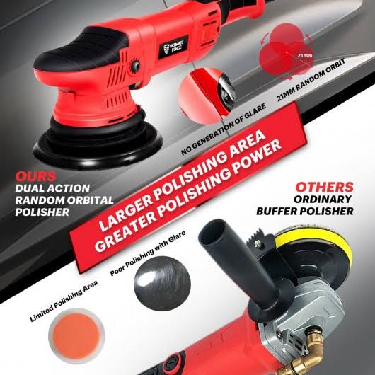 1100W Dual Action Random Orbital Polisher Kit