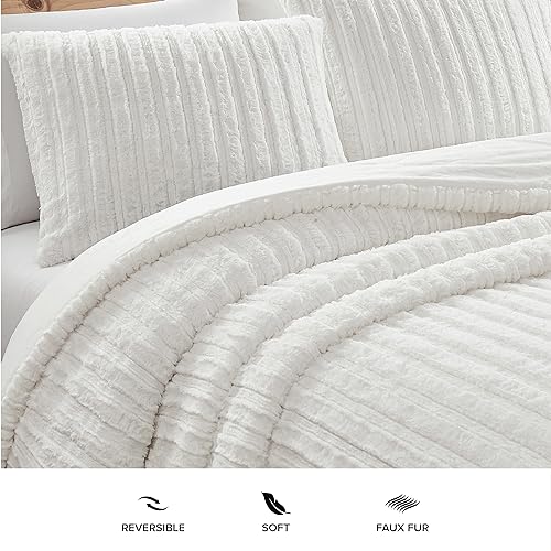 UGG Kenzie Full/Queen Comforter Set with 2 Pillow Shams Plush Faux Fur Bedding Soft Warm Down Alternative Comforter Washable Hypoallergenic Fluffy