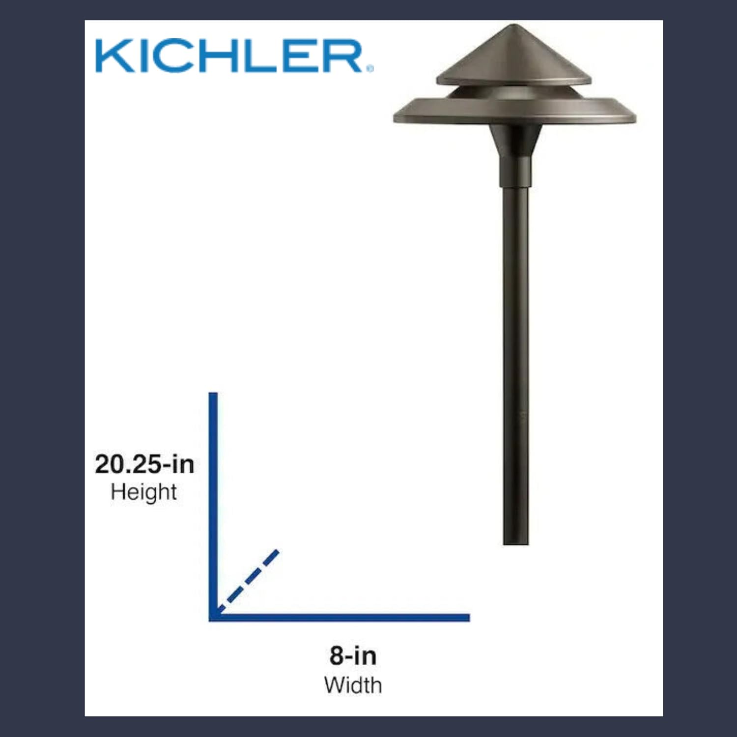Kichler Showscape Collection #28305; 3-Watt Olde Bronze Low Voltage LED Stepped Cone Path Light with Light Leak for Home Owners