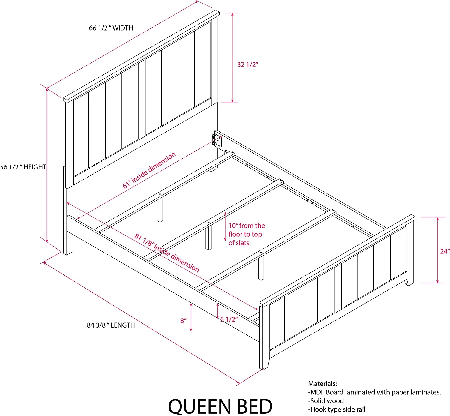 Kings Brand Furniture – Balta 4-Piece Queen Size Gray Bedroom Set. Bed, Dresser, Mirror & Nightstand