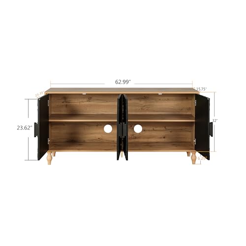 Sideboard Buffet Cabinet with Storage, Large Kitchen Storage Cabinet with Carved Door