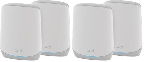 NETGEAR Orbi Whole Home Tri-Band WiFi 6 Mesh Network System (RBK663) &ndash; Router with 2 Satellite Extenders, Security Features, Coverage up to 6