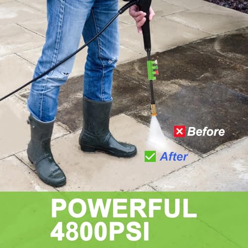 Electric Pressure Washer 4800 PSI 4.0 GPM Power Washers Electric Powered with with 33ft Pressure Hose, 4 Nozzle and Foam Cannon