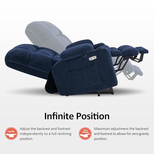 MCombo Dual Motor Power Lift Recliner Chair with Massage and Heat for Elderly People, Infinite Position, USB Ports, Cup Holders