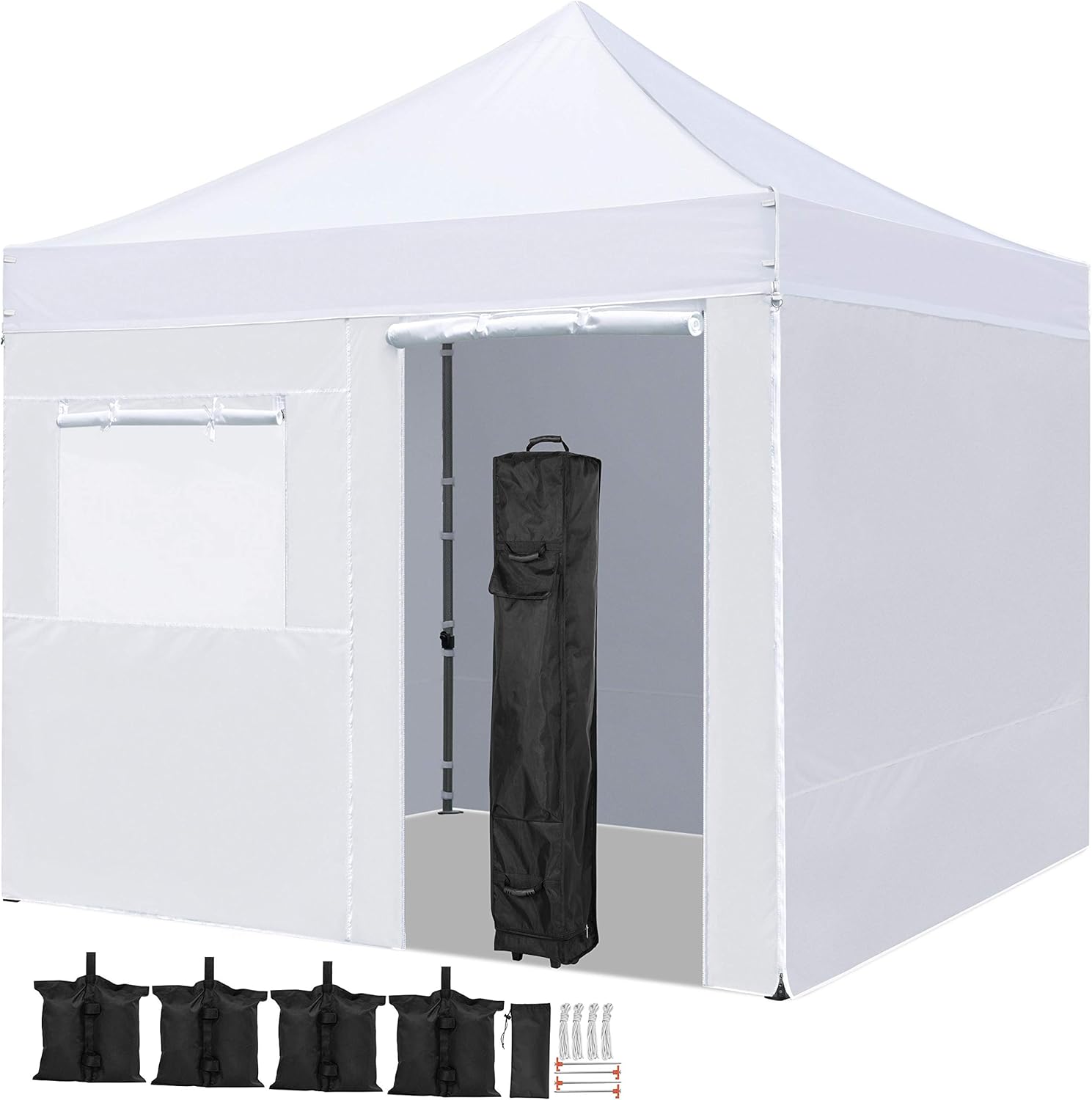 Yaheetech 10x10 Pop Up Canopy Tent Folding Wedding Party Commercial Event Pavilion Waterproof with 4 Removable Sidewalls Panels, Black