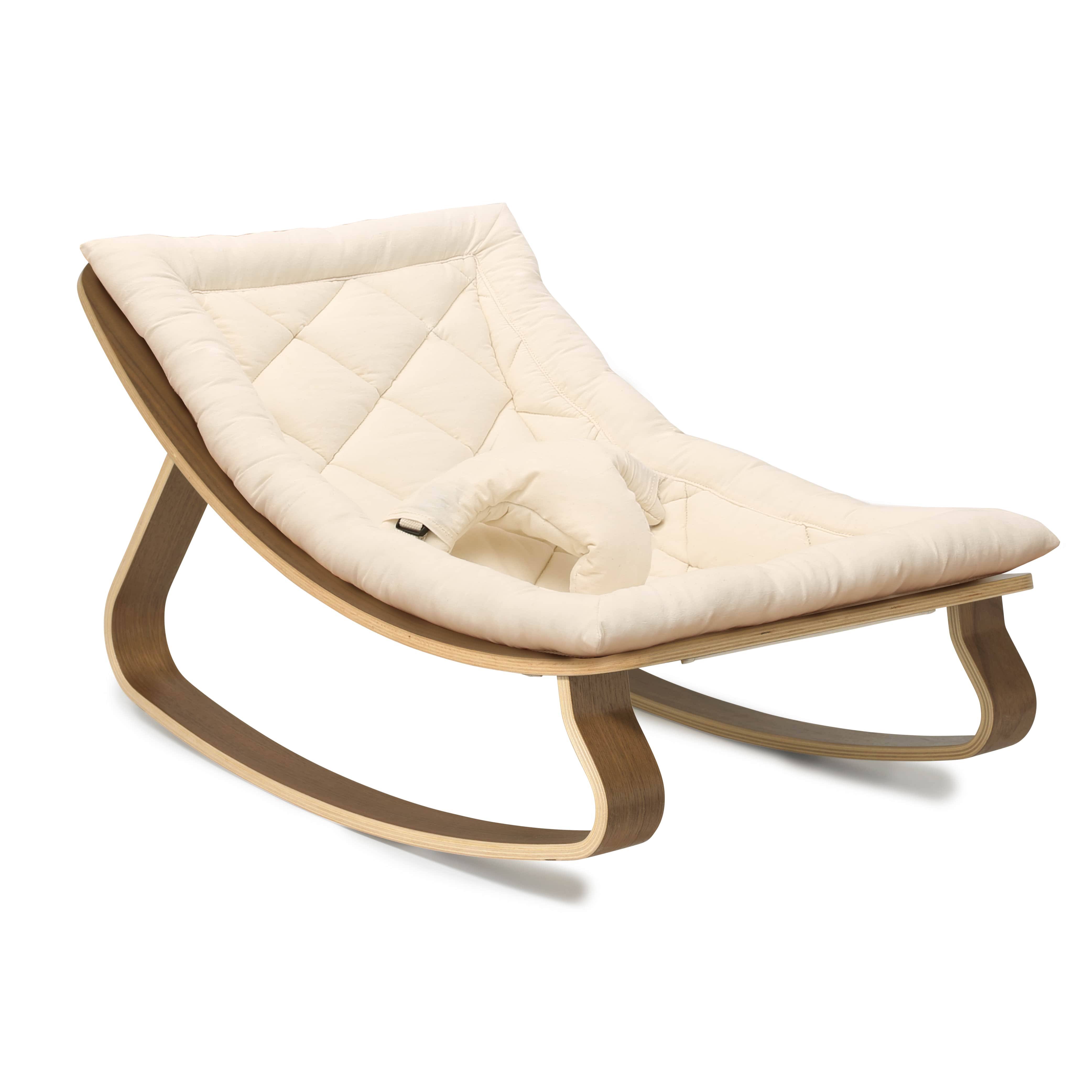 Charlie Crane Levo Baby Rocker in Walnut, Lucas DU Tertre Hibiscus