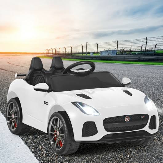 12V Jaguar F-Type SVR Licensed Kids Ride on Car White