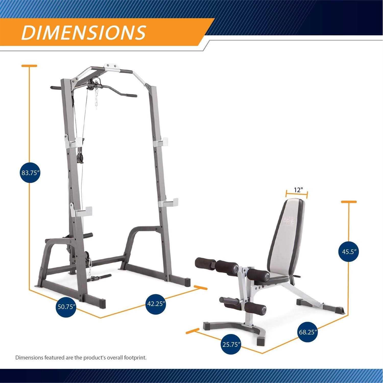 Marcy Pro Deluxe Cage System with Weight Bench PM-5108 - Sports Supplies Online Store