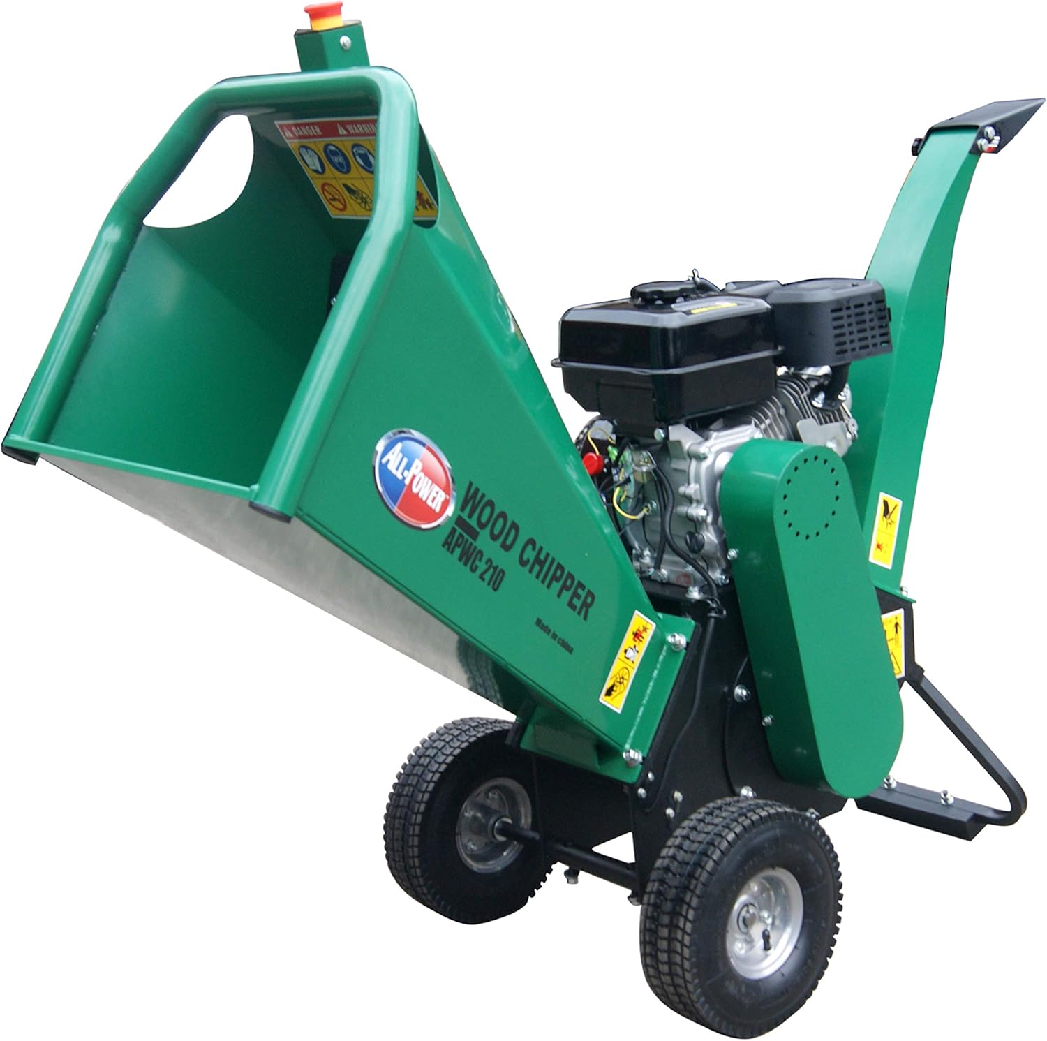 All Power America APWC420 Heavy Duty Durable Wood Chipper Shredder Mulcher-Max 6 Inch Cutting Diameter Capacity Gas Powered, 15HP 420cc, 6 inch