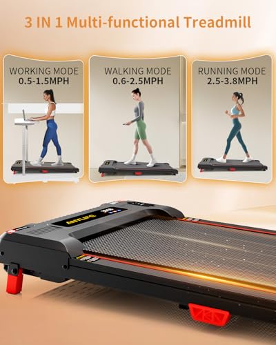 Walking Pad Treadmill, Anylife Incline Walking Pads Under Desk 330lb Capacity, 2.5HP Portable Treadmills for Home