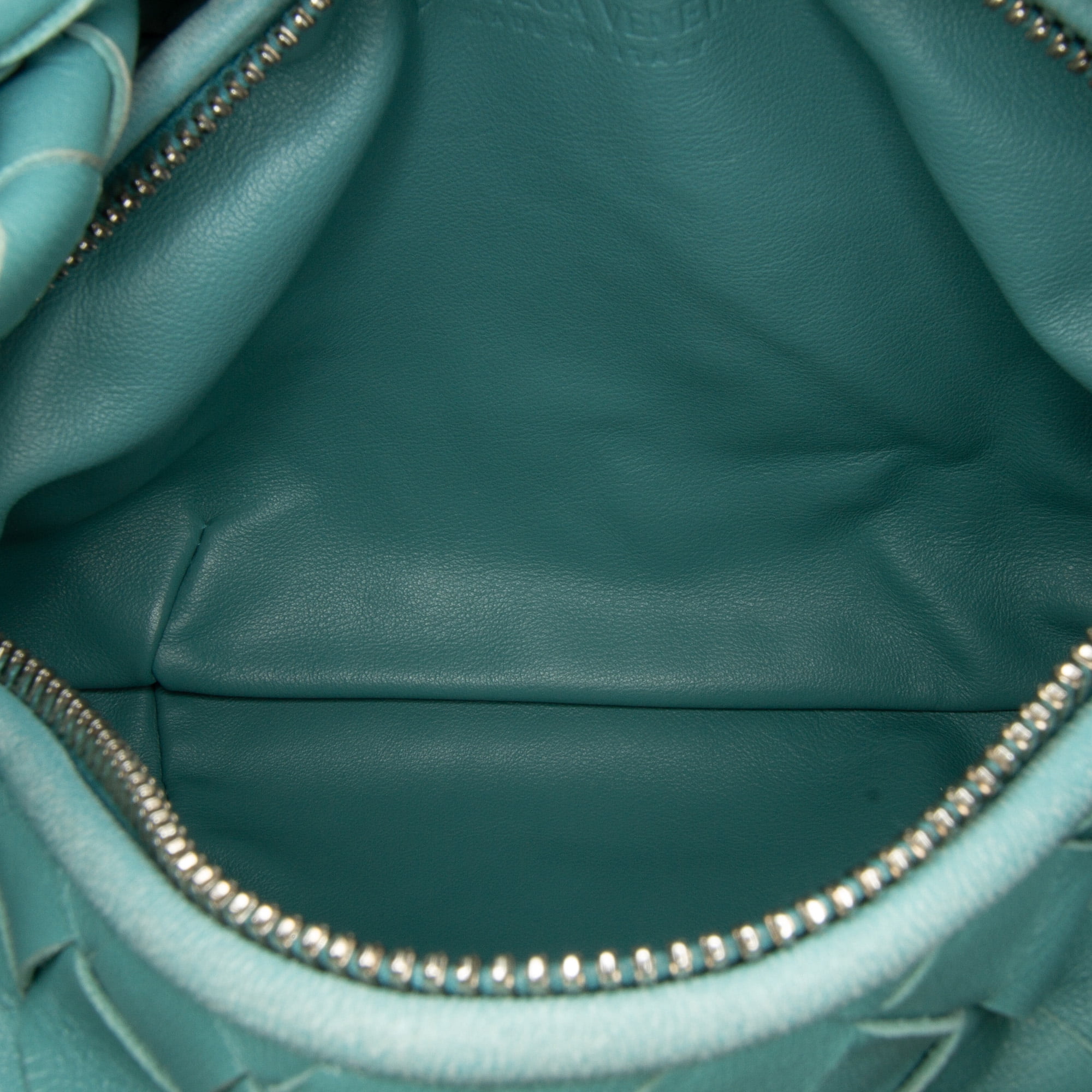 Pre-Owned Authenticated Bottega Veneta Mini Intrecciato Jodie Calf Leather Blue Handbag Top HandleBag Unisex (Good)