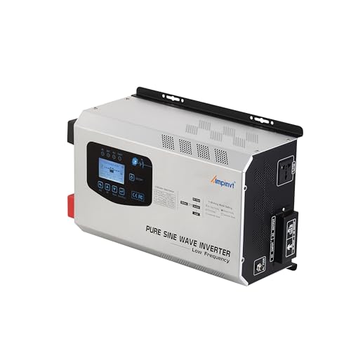 800W Pure Sine Wave Inverter with AC Charger, DC 12V to AC 120V Output,UPS Backup Power Low Frequency Inverter for Lithium, Sealed,AGM, Gel