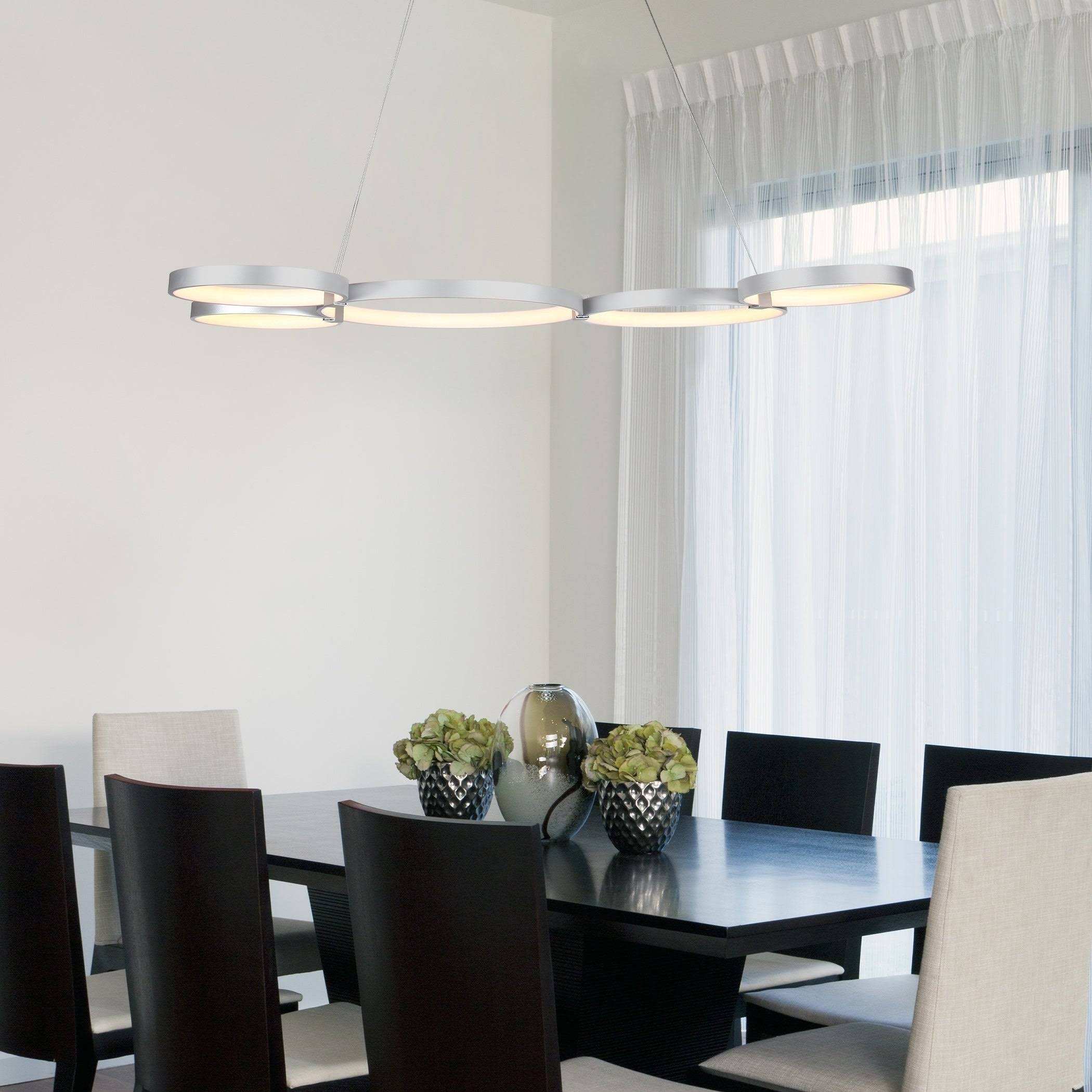 VONN Lighting VMC32410AL Capella Silver 55x22 LED Modern Adjustable Multi-Ring Chandelier