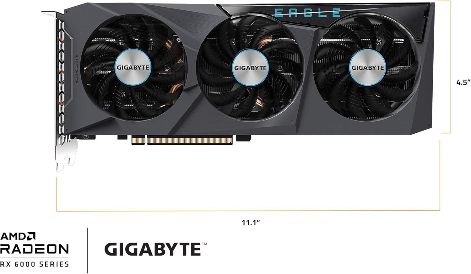 Radeon RX 6700 XT Eagle 12G Graphics Card, WINDFORCE 3X Cooling System, 12GB 192-bit GDDR6, GV-R67XTEAGLE-12GD Video Card