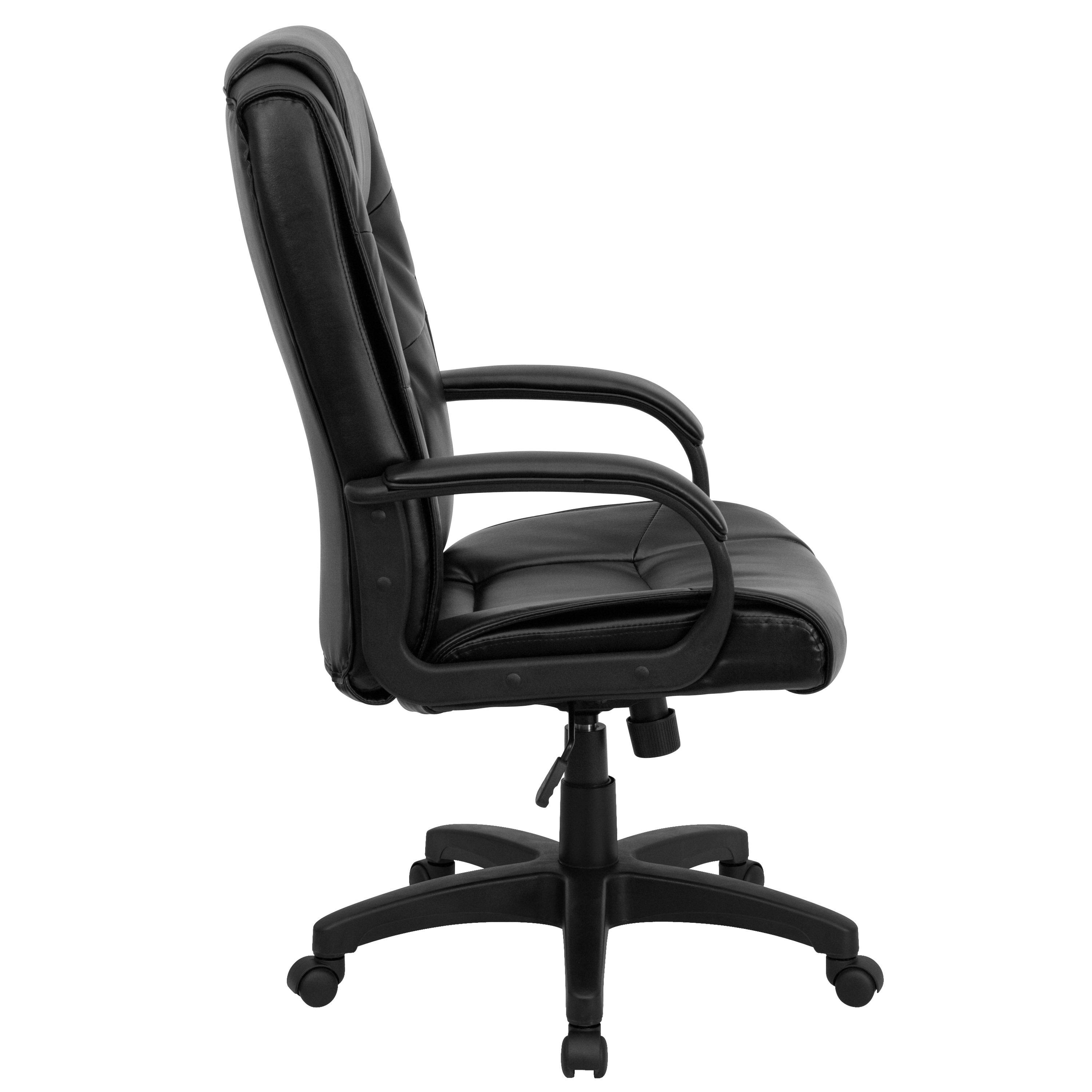 Lancaster Home Leather High Back Black Executive Office Chair