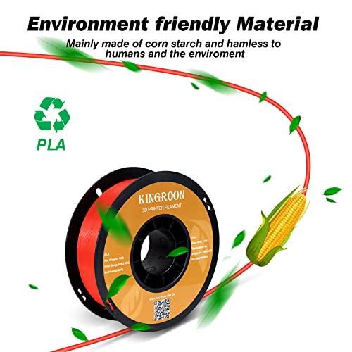 Kingroon PLA 3D Printer Filament, 12Rolls, Dimensional Accuracy +/- 0.03 mm, 12kg Spool(26.4lbs)