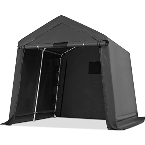 ADVANCE OUTDOOR 10x10 ft Heavy Duty Outdoor Patio Portable Canopy Storage Shelter Shed Carport with 2 Roll up Zipper Doors & Vents for Snowmobile