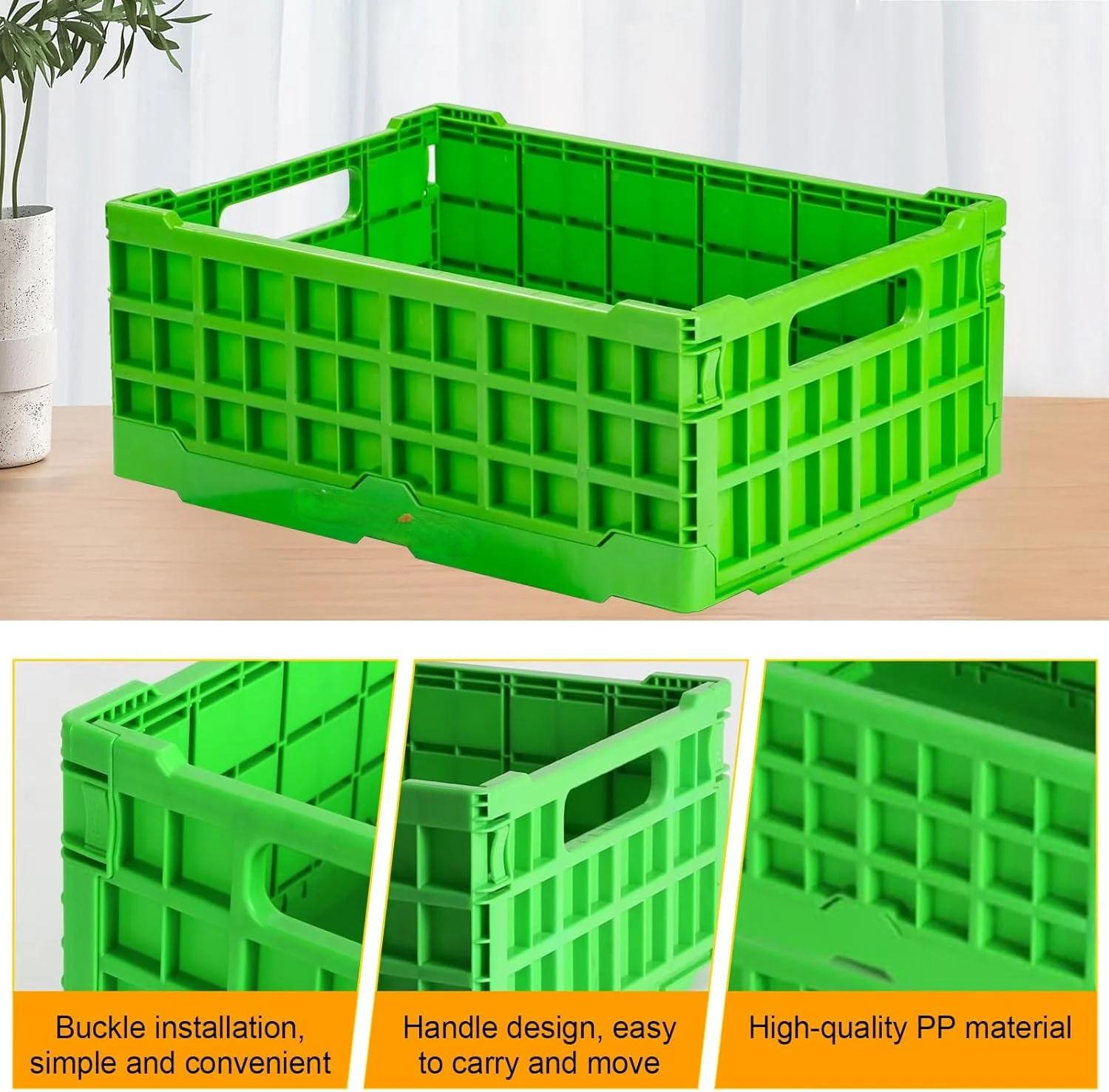 Milk Crates Heavy Duty, Crates for Storage, 20L Plastic Stackable Storage Baskets for Organizing