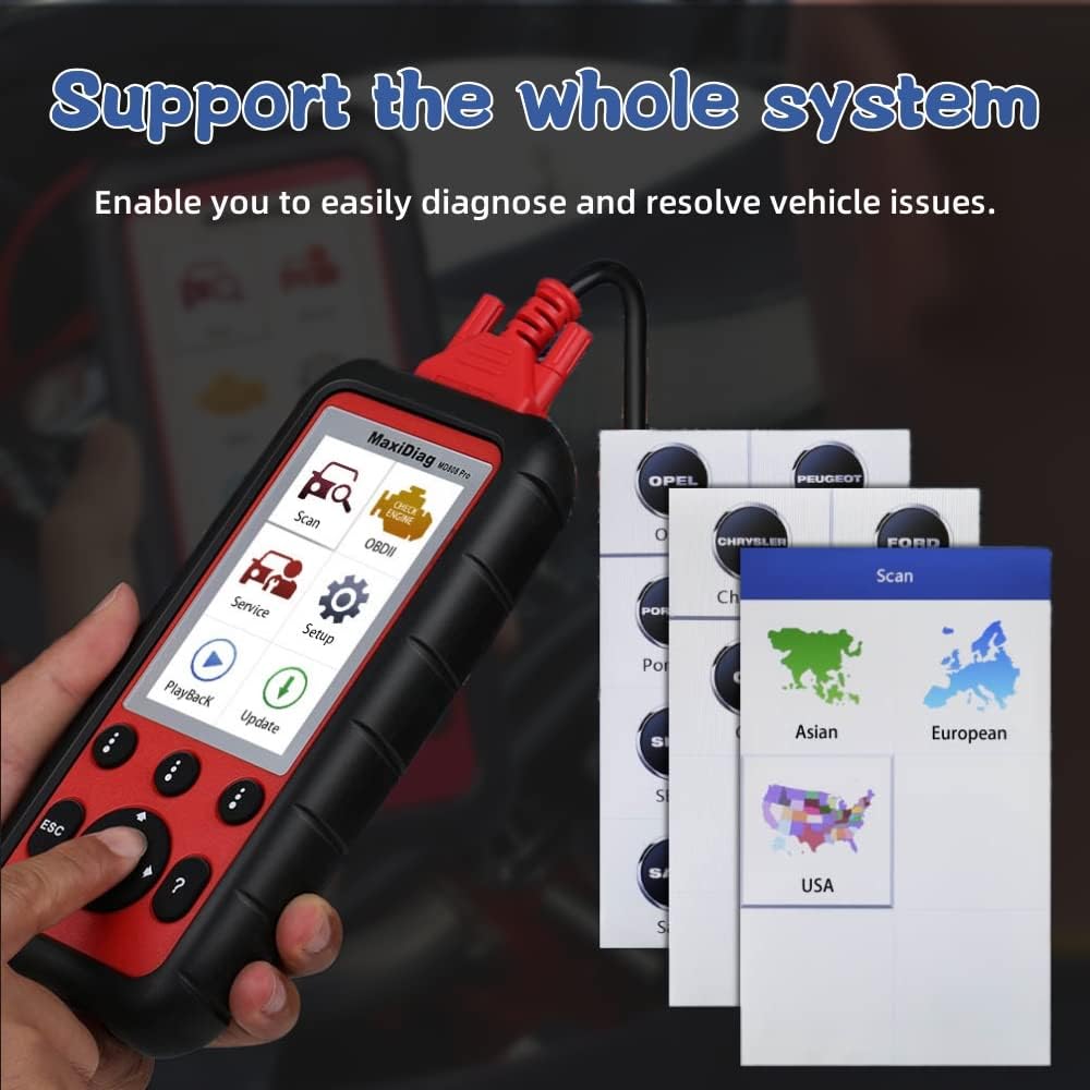 Autel OBD2 Scanner MaxiDiag MD808 Pro, All System Diagnostic Scan Tool, Upgraded of MaxiCheck Pro/ MD808/ MD806 Pro/ MD802
