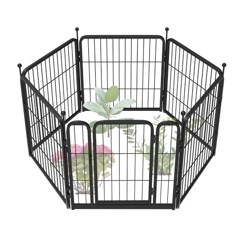 FXW Garden Fence 40in(H) x 36.0ft(L), 16 Panels Decorative Dog Fence Outdoor for The Yard – Heavy Duty Metal Animal Barrier for Dog and Rabbit