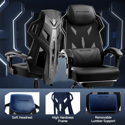 GTPLAYER Gaming Chair, Computer Chair with Mesh Back, Ergonomic Office Chair with Footrest