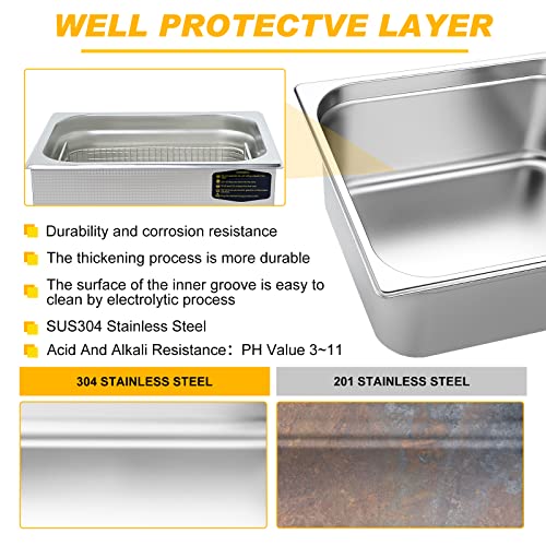 3L Ultrasonic Cleaner Dual-Frequency Professional Digital Stainless Steel Cleaning Machine with Heater Timer for Carburetor, Parts, Circuit Board