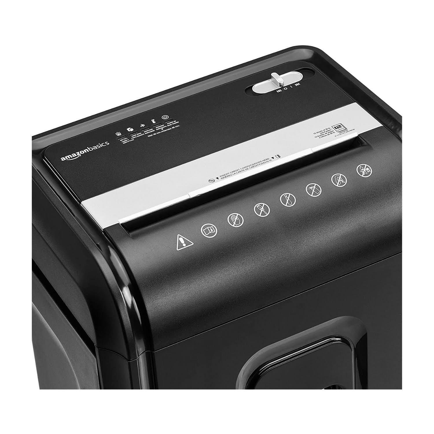 12-Sheet High-Security Micro-Cut Paper, CD, and Credit Card Shredder with Pullout Basket