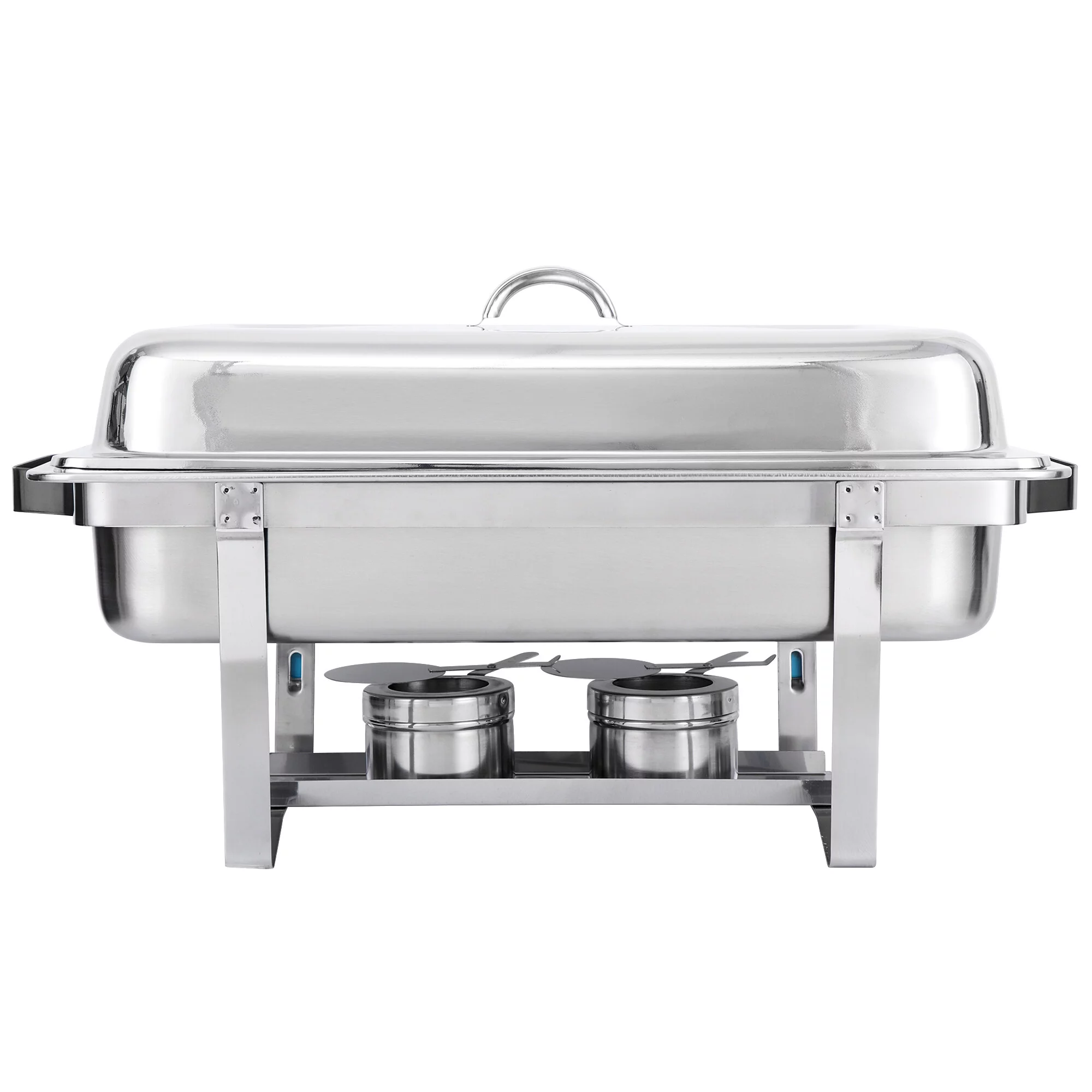 ZenSports 4 Pack 8QT Chafing Dish Full Size Buffet Set Stainless Steel Food Warmer W/ Water Pan, Silver
