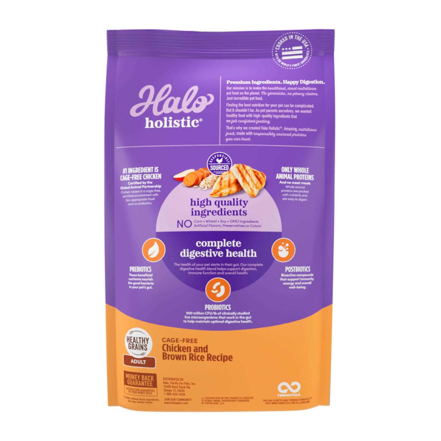 Halo Holistic Chicken &amp; Chicken Liver Adult Dry Dog Food - Pet Supplies online store