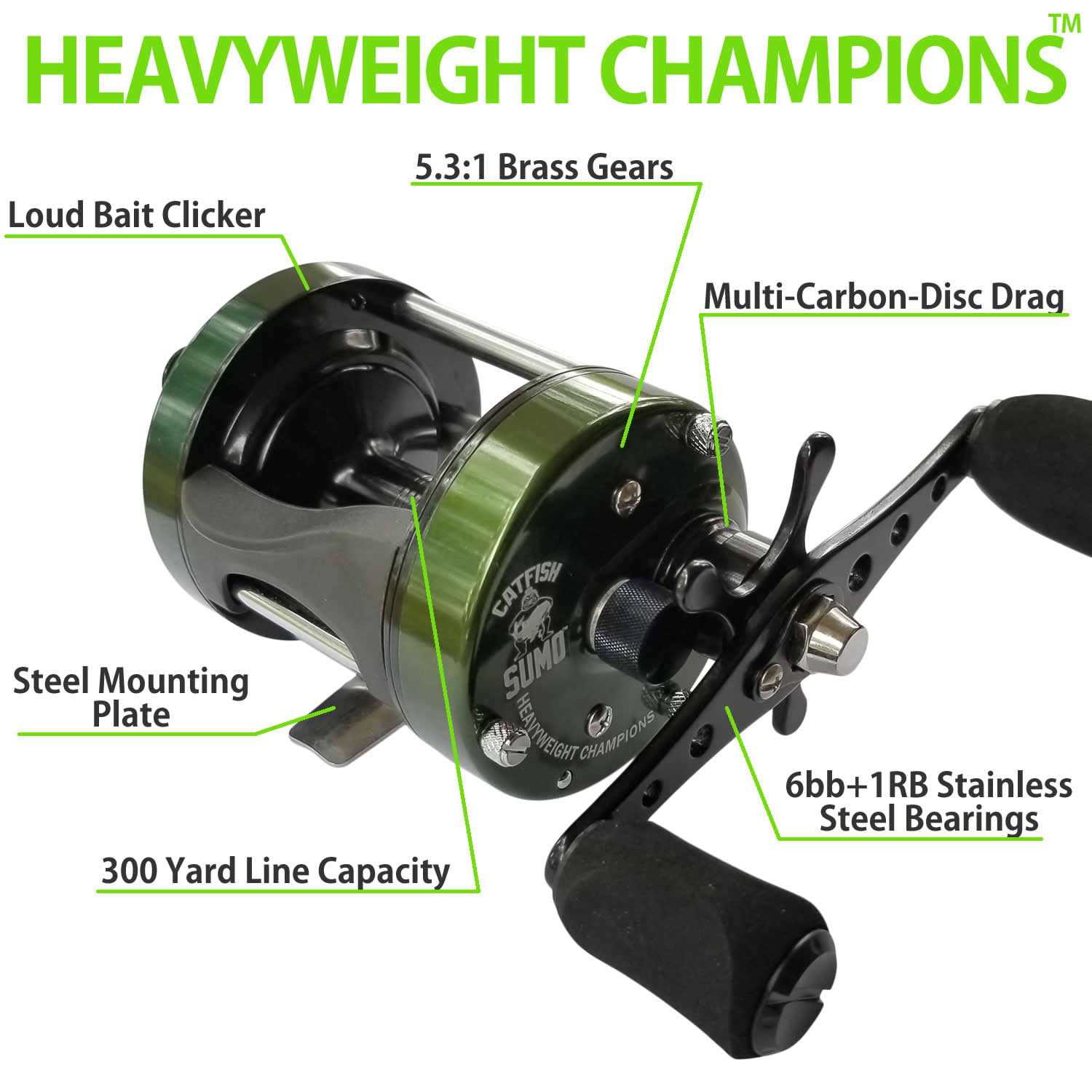 Catfish Sumo Heavyweight Championship Reel Catfishing Reel - Sports Supplies Online Store