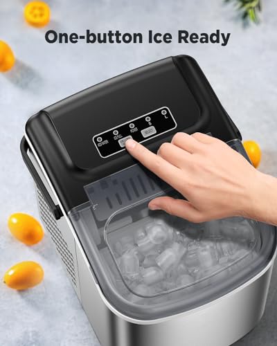 Nugget Ice Maker Countertop, Silonn Chewable Pellet Ice Machine with Self-Cleanin Function, 33lbs/24H Portable Ice Makers for Home Kitchen Officce